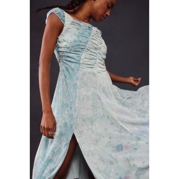 Free People Heart To Heart Midi Dress in Blue - Picture 2 of 15